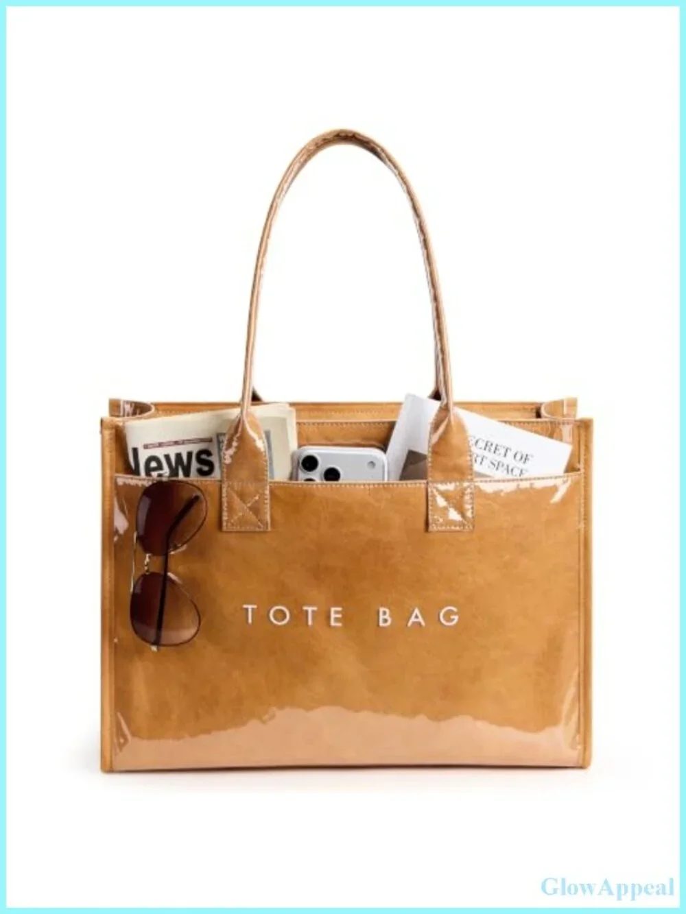 PVC Tote Bag Women's Large Capacity Work Handbag Shoulder Purse